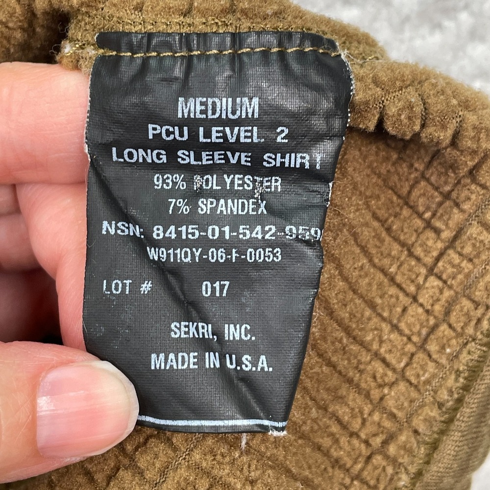 Cold Weather PCU Level 2 Shirt SEKRI INC. Thermal Waffle Sz Medium FLAWS - Picture 10 of 13